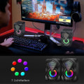 Miniatyrbillede 3 af 4: PC-højttaler, USB-computerhøjttaler 10 W 2.0 Stereo-højttalersystem med farverigt LED-lys til PC-computer, desktop, notebook, smartphone