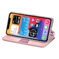 Miniatyrbillede 3 af 5: Vaffelmønstret Mini Wallet iPhone 12 Case - Pink