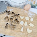 Miniatyrbillede 4 af 5: 12 stk. Påske Kageudstikkere Rustfrit Stål Æg Kanin Gulerod Blomsterformede Kiksforme Sæt til