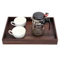 Miniatyrbilde 4 av 5: Trebrettbrett for frokostservering med spor for te, kaffe, frukt og snacks - Rektangulær