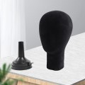 Miniatyrbillede 5 af 5: Flocking Skum Mannequin Hoved Model Foto Props Voksen Mannequin Hoved Form Parykker Briller Hat Display Holder Grå