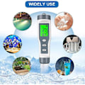Miniatyrbillede 5 af 5: PH-Meter Tester, 3-i-1 Elektronisk Swimmingpool PH-Tester, TDS-Meter Temperatur, Vandkvalitetstester med LCD-Skærm og Læsepræcision, til Svømning