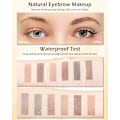 Miniatyrbild 5 av 5: Ögonbrynspulver Makeup Kit, 3 Färger Ögonbrynspulver Långvarig Vattentät, Färgad Ögonbrynspulver Medium Mörkgrå Brun Brynfyllare
