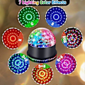 Miniatyrbilde 4 av 5: Diskokule, 48 LED-lys, 7 RGB-farger, diskokule, 360 graders rotasjon, diskolys, musikkstyrt og automatisk modus, scenebelysning, dekorasjon for ho