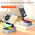 Miniatyrbillede 2 af 5: 3-i-1 Mobiltelefonholder, Audio Powerbank, Bluetooth-opkaldshøjttaler, Multifunktionel Foldbar Rotat