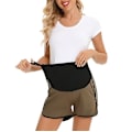 Miniatyrbilde 3 av 5: Maternity Bukser Solid Strip Splicing Beskytt Mage Gravide Kvinners Shorts