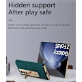 Miniatyrbild 2 av 5: Z Fold 5 Fodral, Lyxigt Läder Hybrid Plätering Pc Inbyggt Stativ Fodral Kompatibel Samsung Galaxy Z Fold 5 Med Skärmskydd