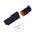 Miniatyrbillede 4 af 5: 6 Par Dt 2-Pins Pigtail Kit Han & Hun Connector Adapter Stikkontakt Ledningsnet Til Led Arbejdslys