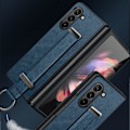 Miniatyrbilde 3 av 5: Etui kompatibel med Samsung Galaxy Z Fold 5, PU-skinn bakdeksel med håndstropp og støtte