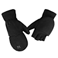 Miniatyrbillede 2 af 5: Vinterhandsker 3m Thinsulate Fingerless Konvertible Termiske Luffer Vindtætte Isolerede Polar Fleece Varme Til Mænd Og Kvinder Sort