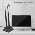 Miniatyrbillede 4 af 5: 2.4G/5G Dual-Band Antenne med 2 meter forlængerkabel 6DB Magnetisk Base Trådløst Netværkskort WIFI SMA Antenne