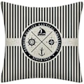 Miniatyrbild 2 av 4: Färgglada Havstema Segelfartyg Ankar Design Kuddar Linne Bomull Kast Kuddfodral Mjukt Sängkläder Kuddfodral För Soffa 45 X 45 Cm, 5 Stycken