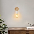 Miniatyrbillede 4 af 5: 2 stk. Indendørs Væglampe, LED Industrielle Indendørs Væglamper, Træ Væglamper til Stue, Soveværelse [Energiklasse E] Hvid