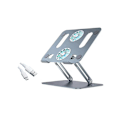 Miniatyrbillede 3 af 5: Bærbar Praktisk Laptop Stativ Løfter Justerbar Med Køleventilatorer Holder Foldbar Beslag,b