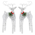 Miniatyrbillede 1 af 5: Juleornament af smedejern med elg, 1 par, rød bær, fyrrenåle, glitter