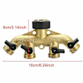 Miniatyrbillede 5 af 5: 4-vejs Slangekobling 3/4'' Messing Vandhane Splitter Adapter Udendørs Have