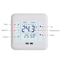 Miniatyrbillede 2 af 5: Elektrisk Opvarmningstermostat med Touchscreen LCD Display Smart 16A Termostat Energibesparende Hjemtemperaturregulator