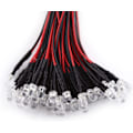 Miniatyrbillede 3 af 5: 50 stk 5mm Forudtrådede Runde Vandklare LED Lys Assorteringskit DIY Til Videnskabsprojekt Eksperiment DC 9-12V (Hvidt Lys)