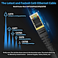Miniatyrbillede 3 af 5: Cat 8 Ethernet Kabel, internetkabel med guldbelagte RJ45-stik 40 Gigabit/s-2000 Mhz bredbåndsnetværk-2m sort