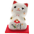Miniatyrbilde 1 av 2: 1 stk Søt Lykkekatt Pynt Keramisk Lykkekatt Ornament Hjemmedekor