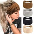4-pack hårband för kvinnor, breda hårband för flickor, elastiska löparband, yogapannband