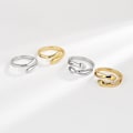 Miniatyrbillede 2 af 5: Par Ring med Kærlighedskram, Diamant, Enkel Hånd, Omfavnelse, Åbning, Justerbar Ring