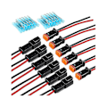 Miniatyrbillede 1 af 5: 6 Par Dt 2-Pins Pigtail Kit Han & Hun Connector Adapter Stikkontakt Ledningsnet Til Led Arbejdslys