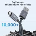 Miniatyrbilde 4 av 5: USB-C-kabel [USB 3.0, 1 m], USB Type C-kabel, nylon USB-C ladekabel