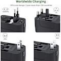 Miniatyrbilde 3 av 4: Bærbar multifunksjonell dobbel USB-port global universal reisevegglader strømuttak Fg