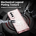 Miniatyrbillede 2 af 5: Plating Clear Case til Samsung Galaxy Z Fold 5 med hængselbeskyttelse, ultra tynd pc fuld kropsbeklædning med indbygget skærmbeskytter