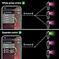 Miniatyrbillede 4 af 5: LED-projektører til udendørs brug, 15 W Bluetooth Smart App-styring, farveskiftende RGB 100 W svarende til IP66, UK 3-stik, 2-pak