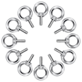 Miniatyrbilde 1 av 5: Øyebolter M4 Øyebolter Løfte Ring Ringer Tråd Skruer 304 Rustfritt Stål for Stropper Tau Binding DIY 12 Stykker