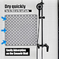 Pikkukuva 4 / 5: Home / Anti-mildew Non-slip Square Shower Mat, 53 X 53cm Non-slip Rubber Bath Mat With Drain Holes, Machine Washable, Gray