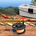 Miniatyrbild 3 av 5: Fiskerulletillbehör Vänster/Höger Händer Bytbar Hjul med Linje för Fluffisk Storlek 7/8