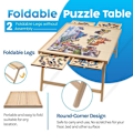 Miniatyrbillede 2 af 6: Luksus træ puslespil bord – Foldbart puslespilsgrafik med 4 opbevaringsskuffer, bærbart 1000-1500 brikker til voksne og Flerfärgad