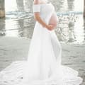 ode Slit Gravid Lång Kjol Temperament Strand Lång Klänning White.z White M