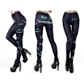 Pikkukuva 1 / 6: Mönstrade Leggings med tryck Black M