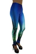 Blå gröna träd Leggings Blue M