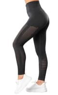 Mörkgrå Seamless Tights Leggings Mesh Mörkgrå S