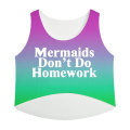 Miniatyrbillede 1 af 3: Mermaids Don't do Homework Crop Top MultiColor M