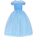 Miniatyrbild 7 av 7: Prinsessklänning Elegant Blå Barn Maskeraddräkt Blå 128