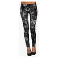 Grå blommiga leggings O/S Grey one size