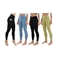 Pikkukuva 1 / 11: Leggings med Hög Midja och Fickor Grön Blågrå Svart Blue S
