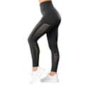 Miniatyrbillede 4 af 6: Mörkgrå Seamless Tights Leggings Mesh DarkGrey S