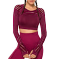 Pikkukuva 1 / 5: Vin röd Crop Top seamless med långa armar. Wine red S