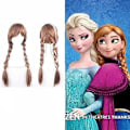 Miniatyrbild 2 av 6: Peruk Frozen för barn Ljusbrun one size