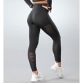 Miniatyrbillede 5 af 5: Gymshout Mörkgrå Seamless Tights Leggings Mesh Large Dark grey L