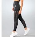 Pikkukuva 4 / 5: Mörkgrå Seamless Tights Leggings Mesh Gymshout Large Dark grey L