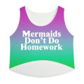 Miniatyrbillede 1 af 3: Mermaids Don't do Homework Crop Top MultiColor L
