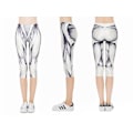 Pikkukuva 2 / 4: Vit Svarta Capri Leggings med Muskler White M